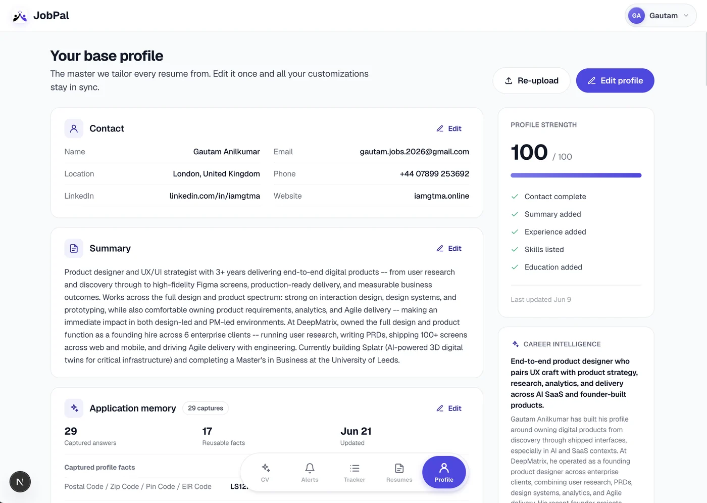 Product interface
